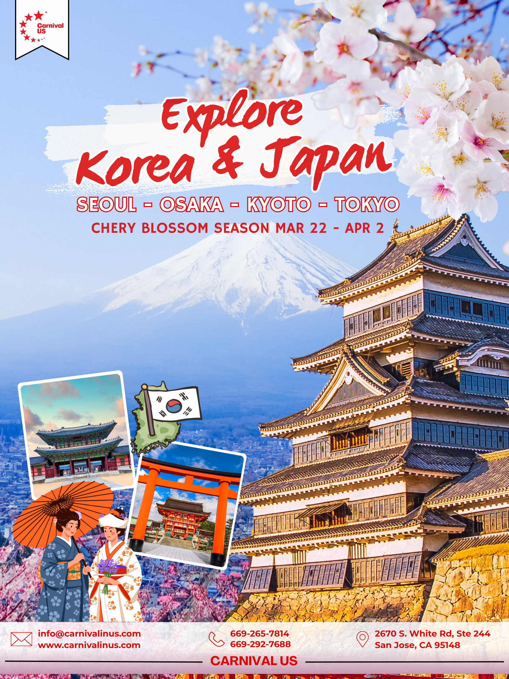 Cherry Blossoms of Japan & Korea