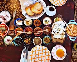 Traditional Turkish Breakfast Kahvalti table