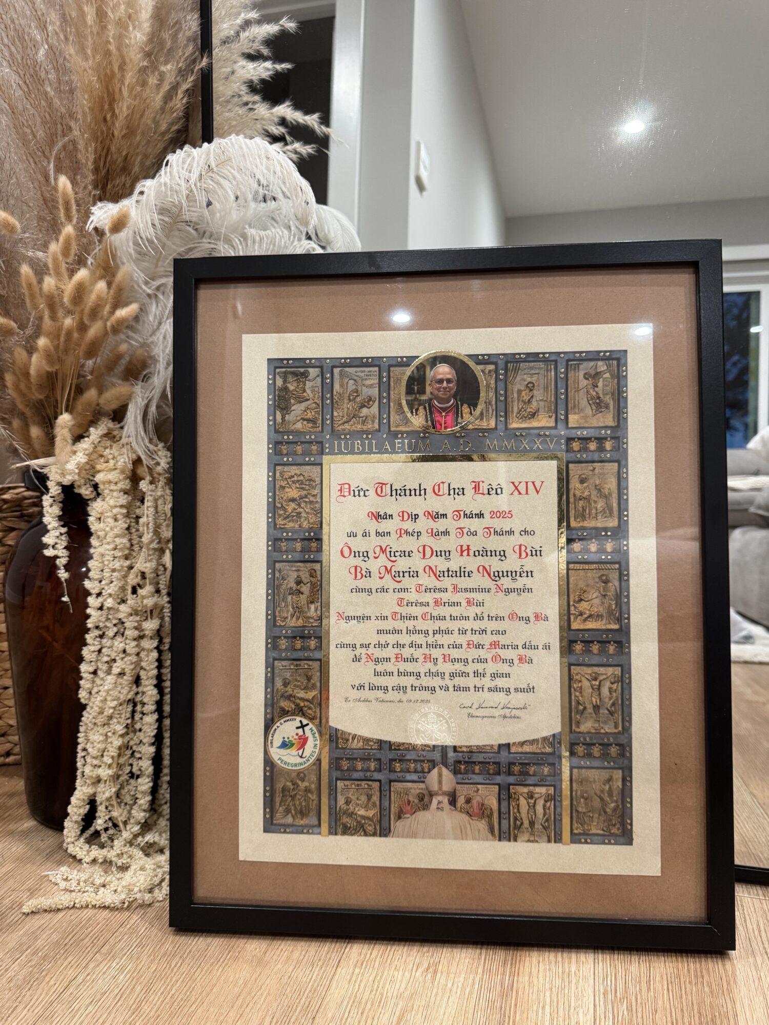Papal Blessing Certificate Sample 2