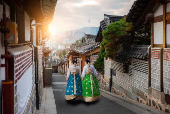 Take Photos in Bukchon Hanok Village